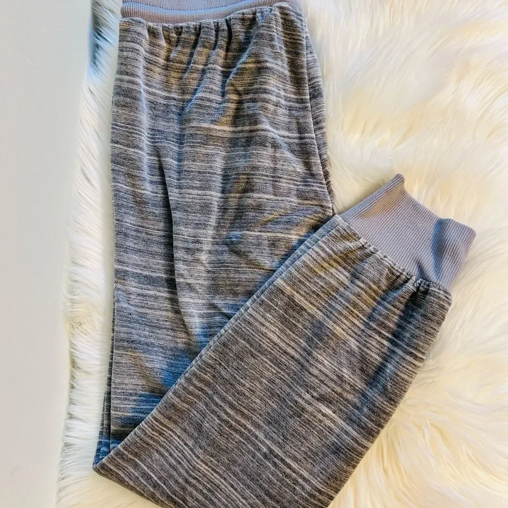 Madewell Velour Space Dyed Gray Slim Jogger 2 Piece Lounge/Travel Set!